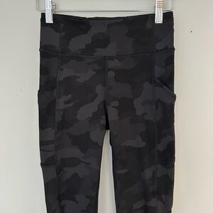 Lululemon Black Camouflage Leggings With Pockets
